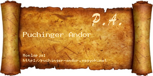 Puchinger Andor névjegykártya